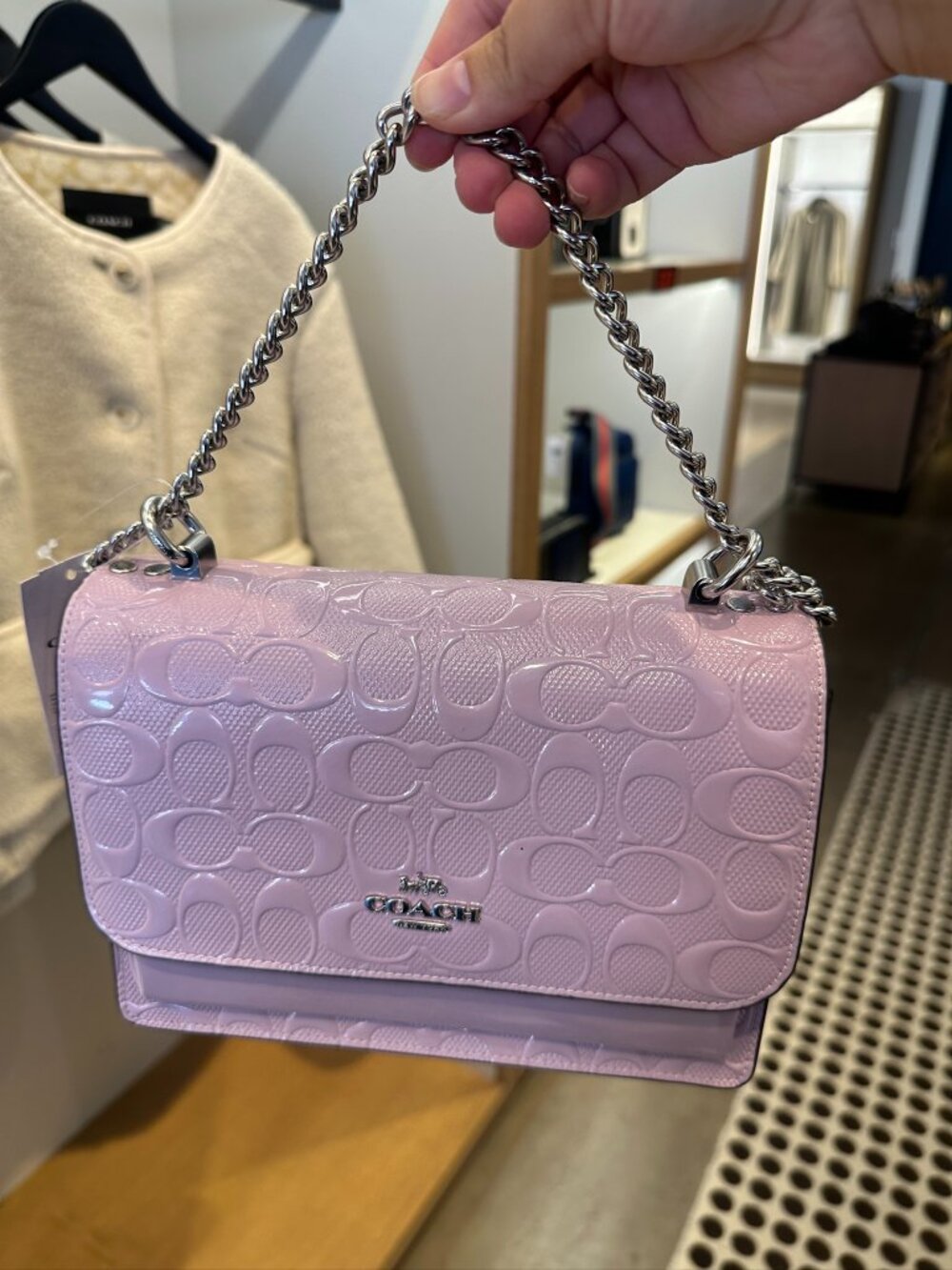NWT! Coach CDA97 Klare Crossbody Bag In Signature Leather Light Violet/Silver - Picture 6 of 9